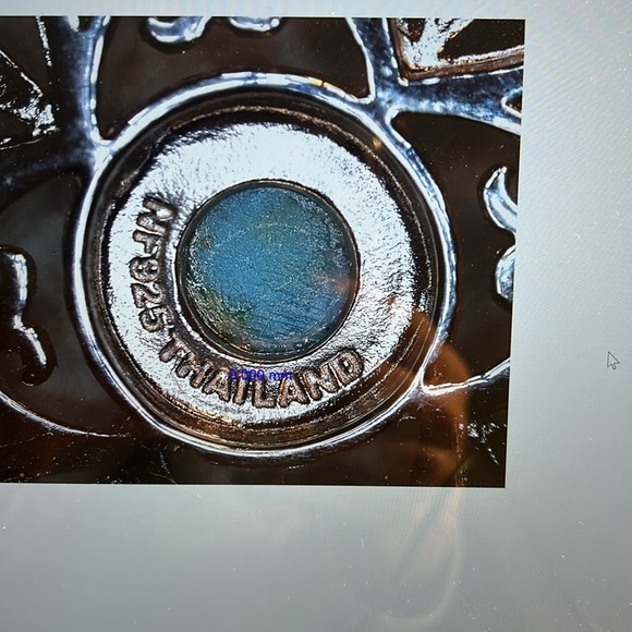 Sterling Silver (.925) Cross with Kingman Turquoise - Picture 4 of 5